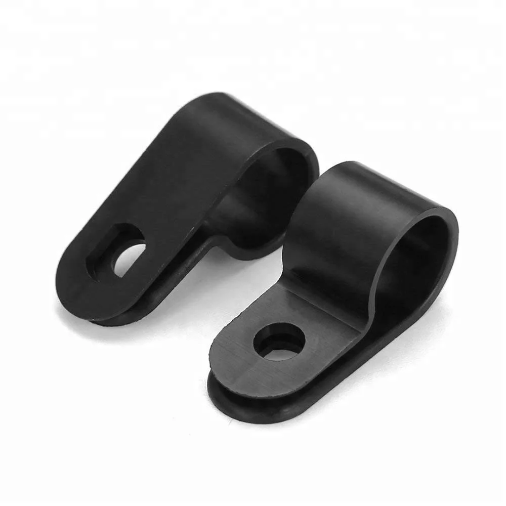 
200pcs Black Nylon Plastic P Clips Clamps Fasteners Assorted For Cable Conduit 