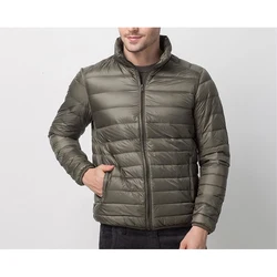 Men 90% Down 10% Feather Content High Quality Ultra Light Long Sleeve White Duck Down Jacket