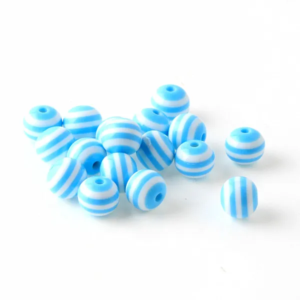 6mm,8mm,10mm,20mm  Mixed Color Round Shape Ball Resin Stripe Beads For jewelry Findings DIY Bracelet Accessory Handcraft