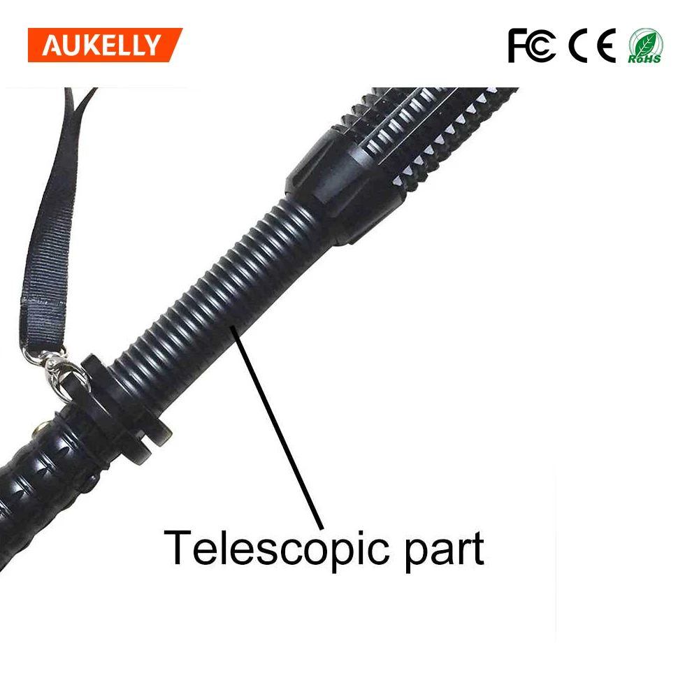 Zoomable Strobe Led Flashlight Tactical T6 2000LM Led Lamp Light 18650 Torch Rechargeable Baton Shock Police Military Flashlight