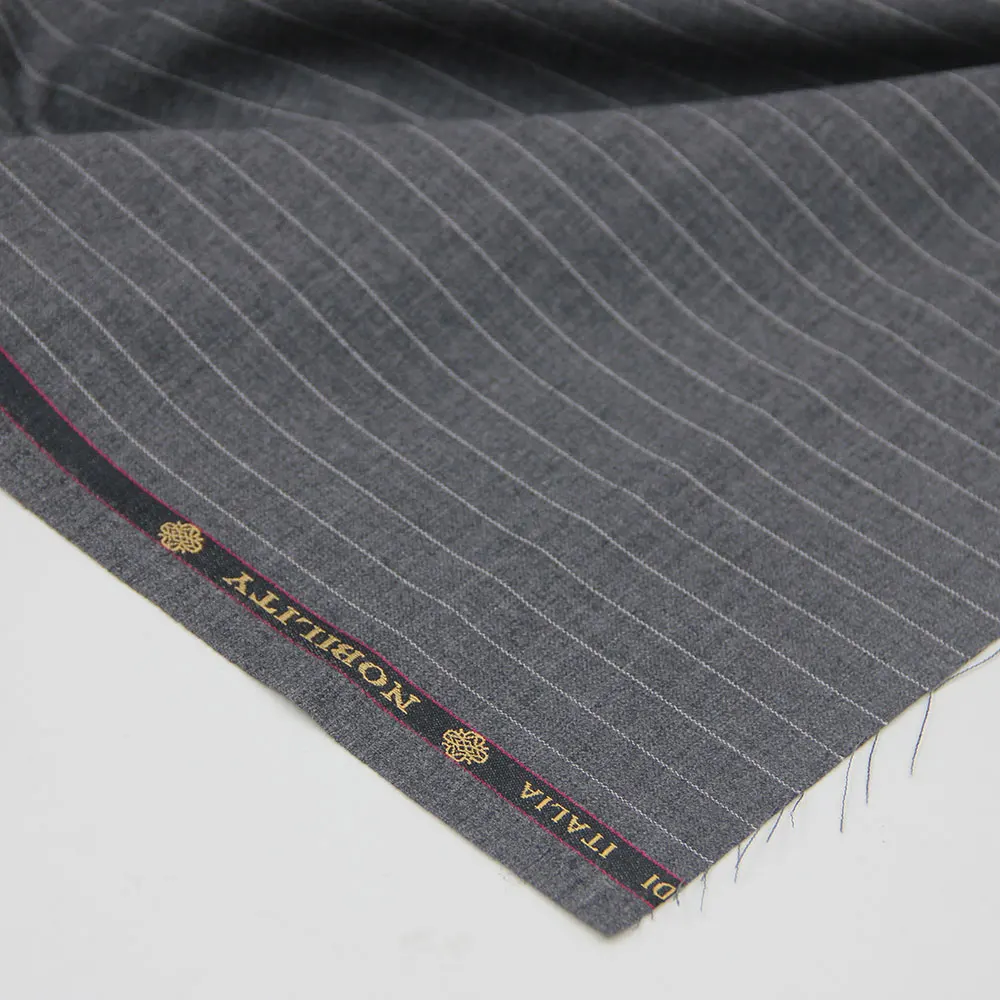 Wholesale Italian stripe Worsted 100% Wool Suit Fabric for Coats