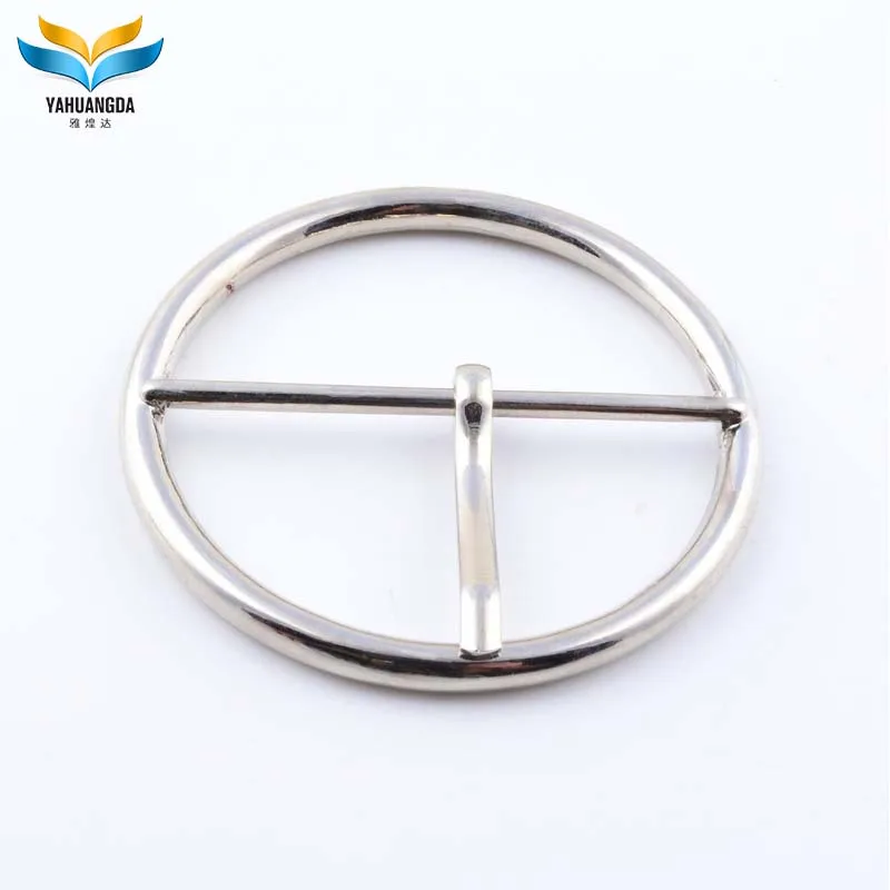 factory oem round buckle metal zinc alloy belt buckle O silver  buckle