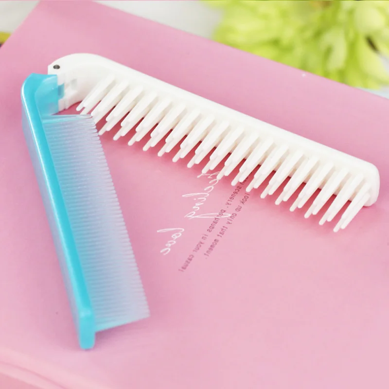 2019 Mini outdoor portable dual purpose dense tooth hairdressing folding  comb