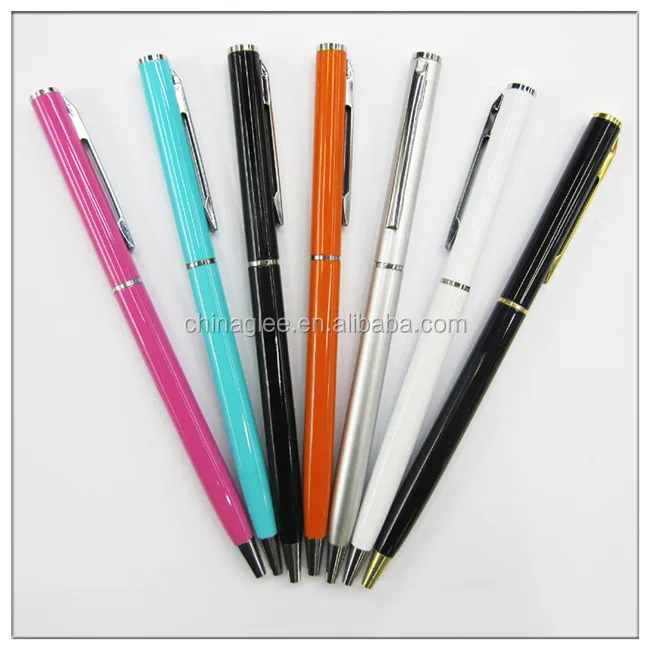 
 Promotional stationery gold metal slim twist ballpoint pen hilton marriott hotel pen  