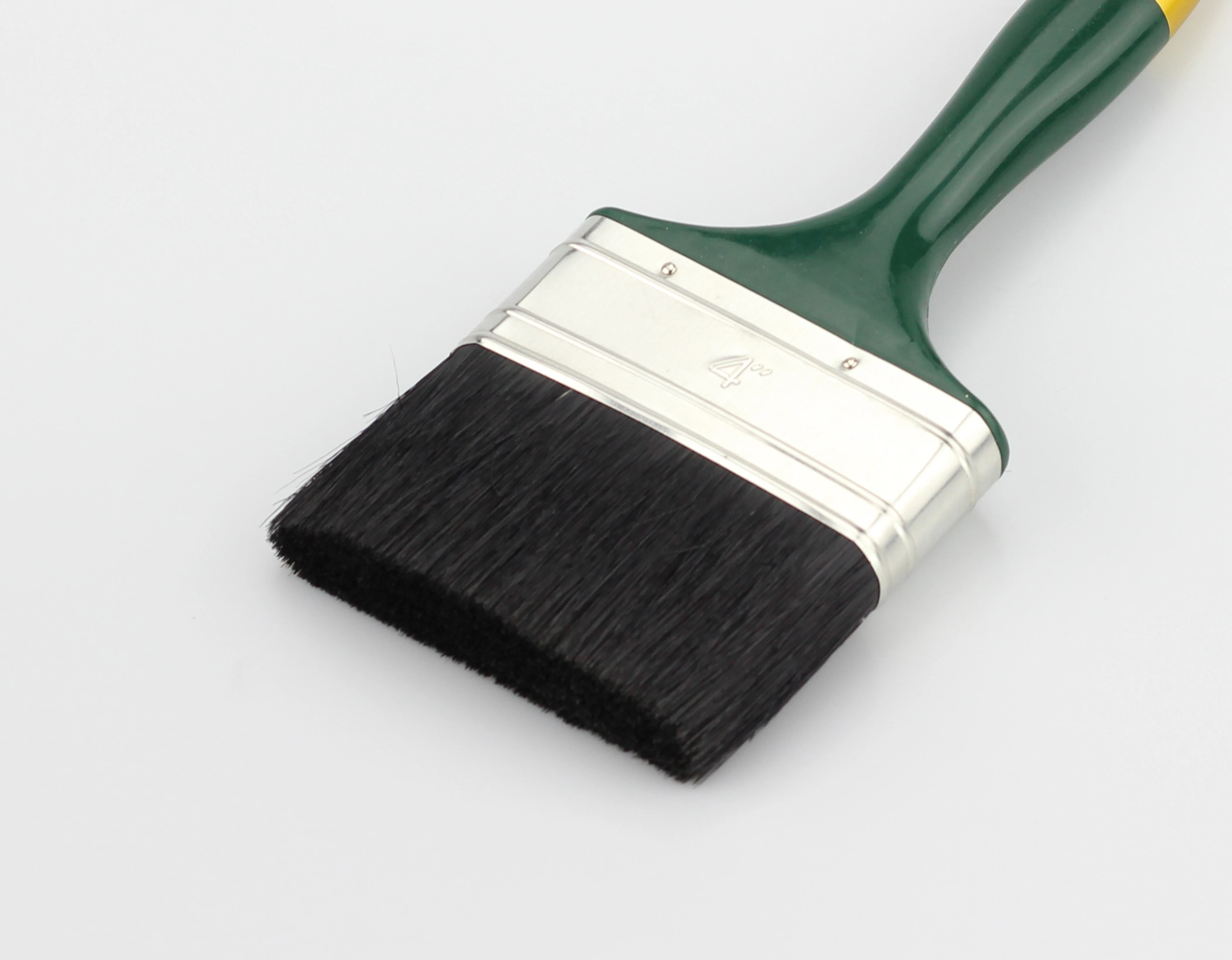 High Quality Wooden Handle Bristle Painting Oil Paint Brush Professional Green