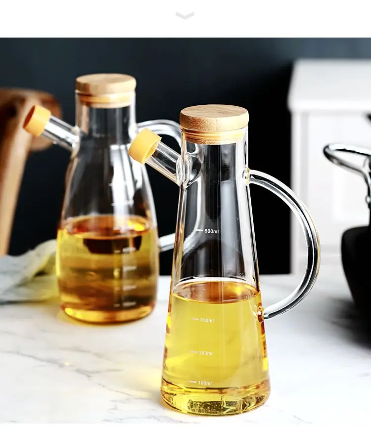 Nordic style glass pitcher with bamboo lid,home decoration glass tea water juice pitcher