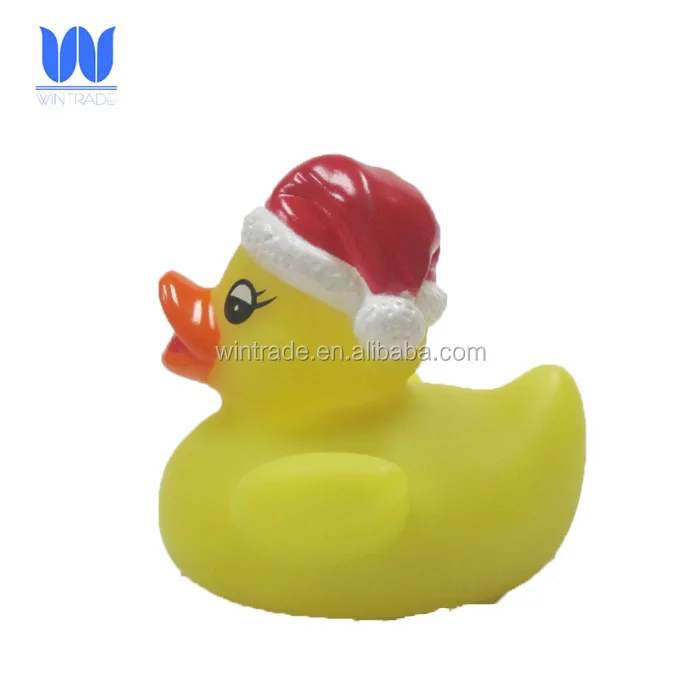 Merry Christmas Santa Claus Flash Rubber Duck LED Bath Toy