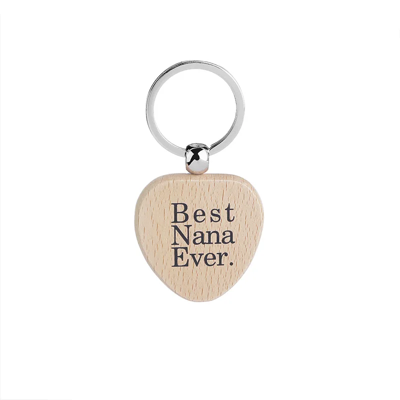 Ever handmade plain blank wooden name best dad nana mom keychain key ring