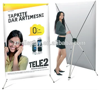Height adjustable x banner stand; x banner size;