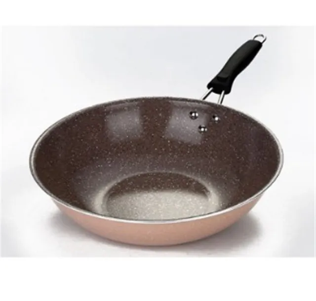 
Environmental nonstick heat resistant coating Chinese aluminum wok pan with Lid 