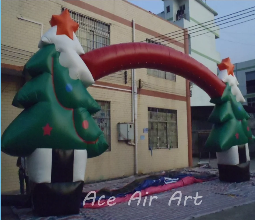 New Design Outdoor Inflatable Christmas Tree Arch Luxury PVC Balloon for Xmas Festival Waterproof Christmas Decoration
