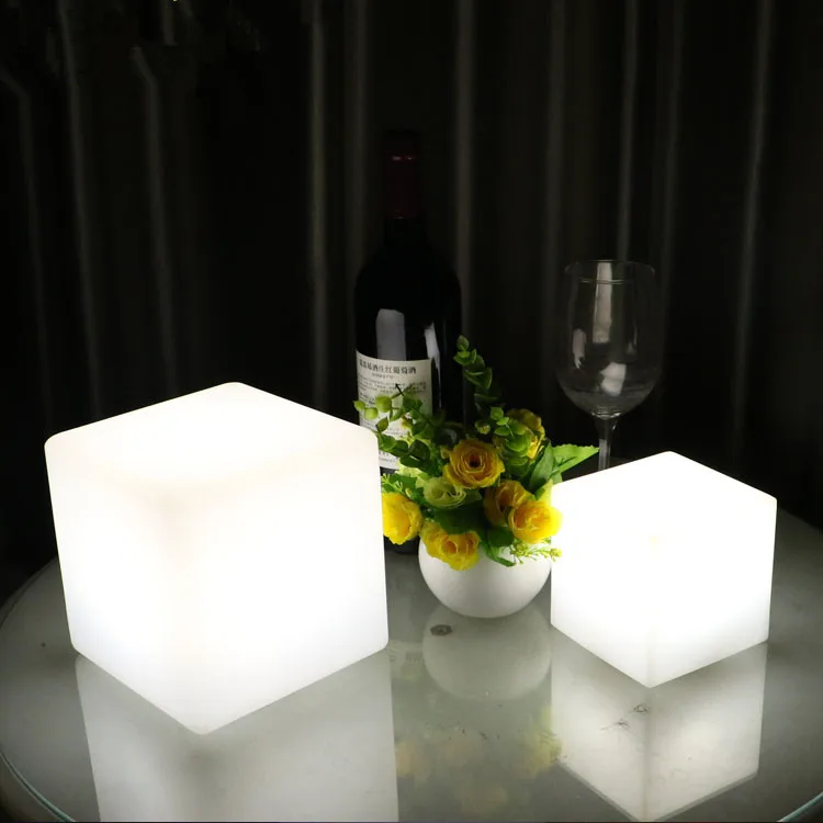 
Party & Events LED Cube Seat Table PE Plastic led color changing light table 