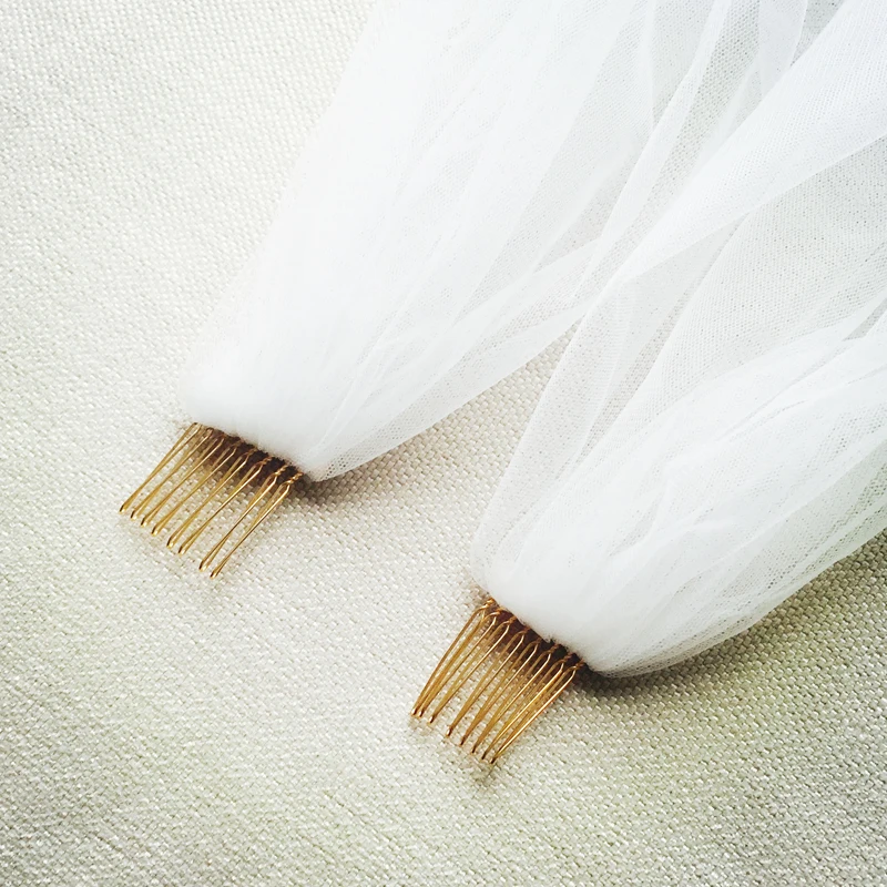 V621 New Design 3 meter wedding veil long with comb wholesale bridal veils cathedral wedding veil with double shoulder combs