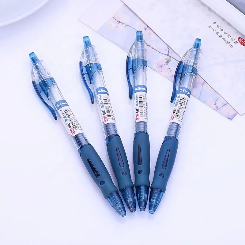Modern style advertising blue gel pen retractable painting mini gel pen