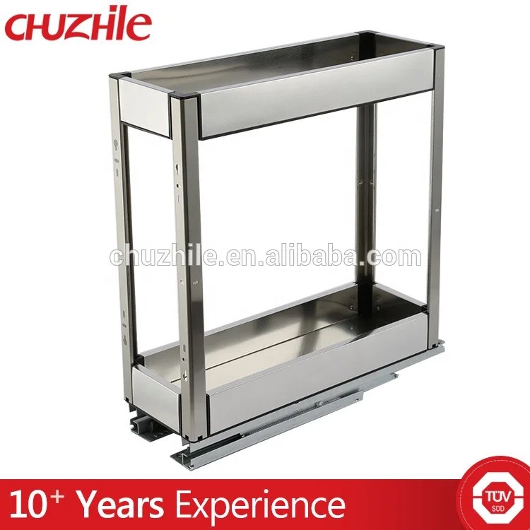 2 Tiers Wire Kitchen Cabinet Sliding Basket