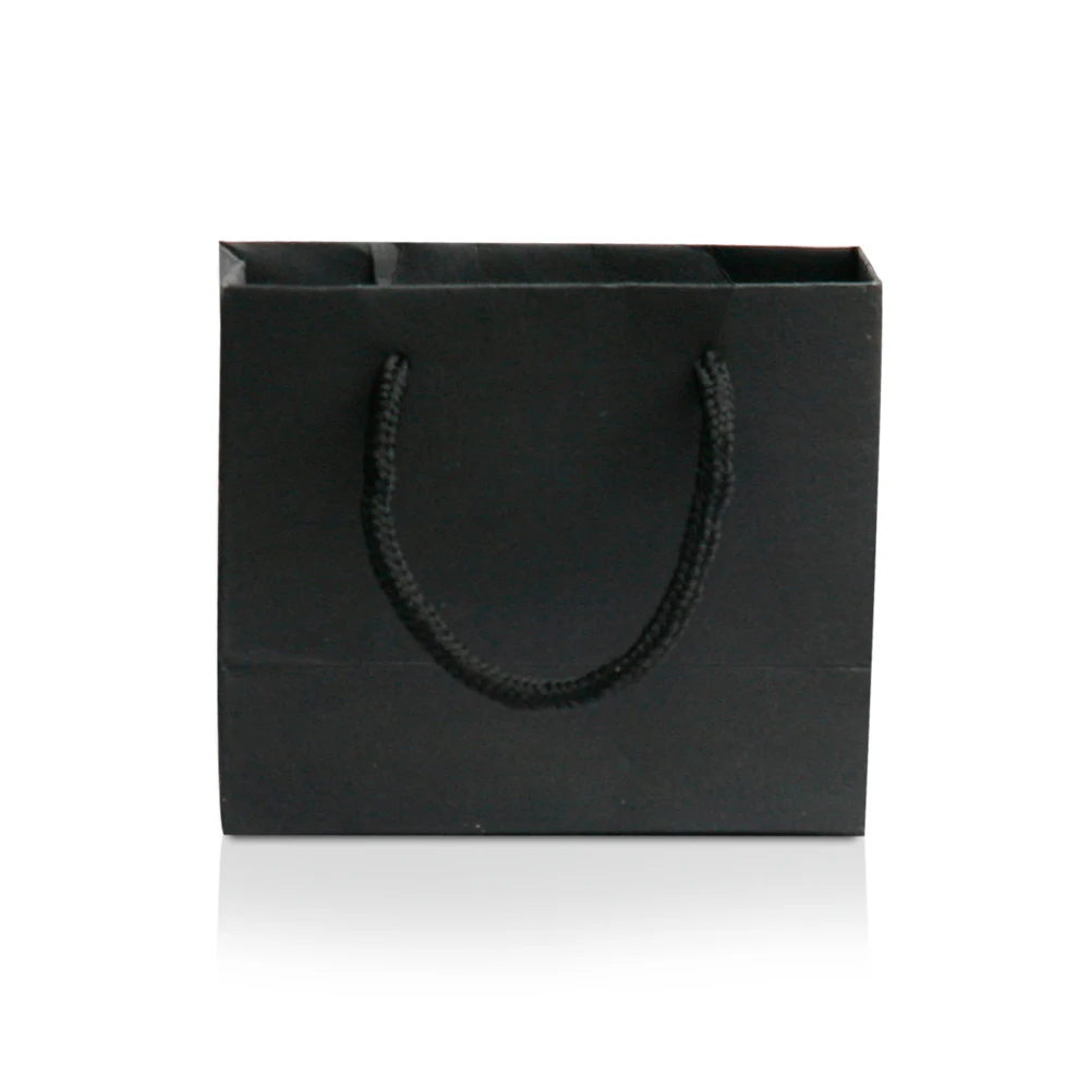 China manufacturer luxury black kraft paper shopping bag with handle