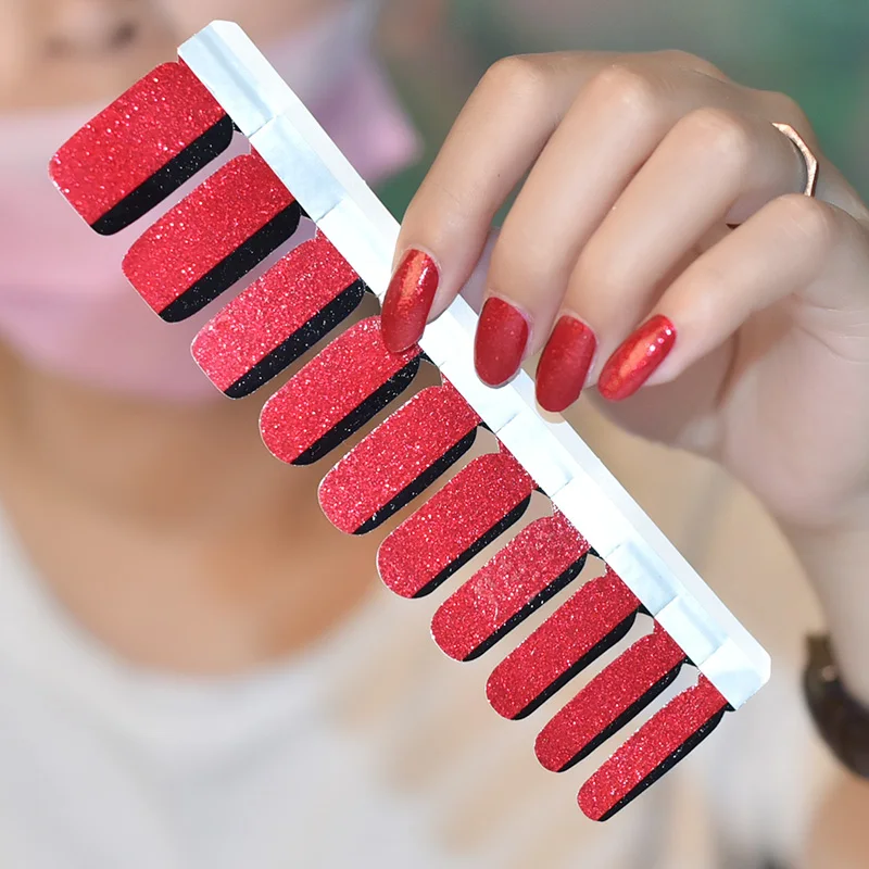 2021 Colorful nail polish strip 3D best art nail sticker