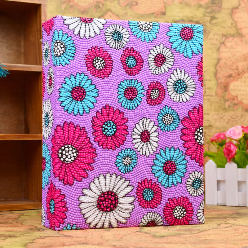 New 4R Vintage Photo Album In 6 Inch Flower Leather Photo Albums for Lover Baby Wedding Scrapbooking 200 Pockets Interleaf Type