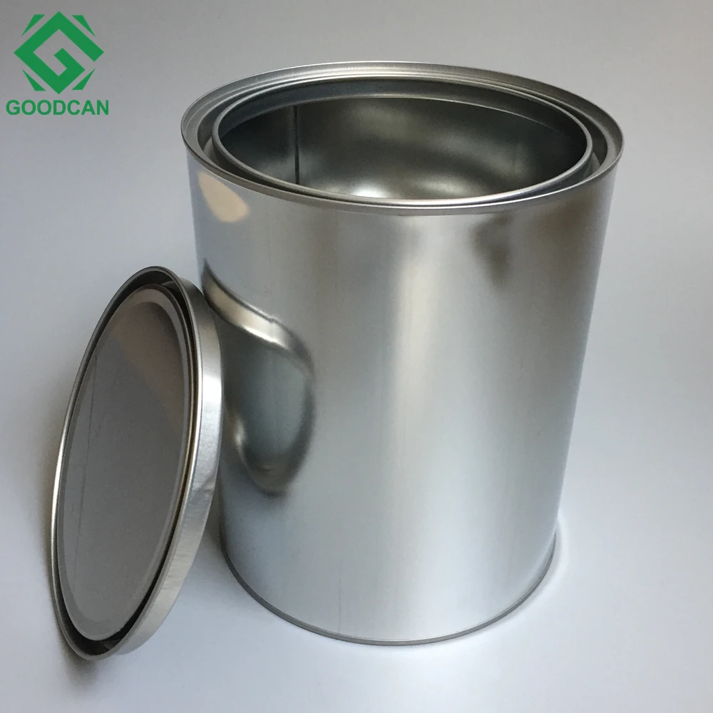 
5 liter white empty paint metal tin cans with cover lid 