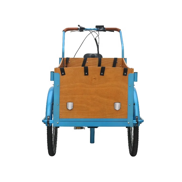 Front hydraulic disc brake three wheel electric family cargo bike for sale