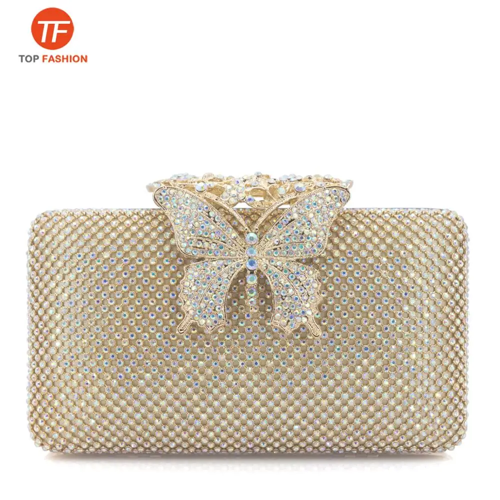 Новинка оптовая продажа с китайского завода новый клатч застежкой-бабочкой и кристаллами из горного хрусталя вечерняя сумка для официальной
