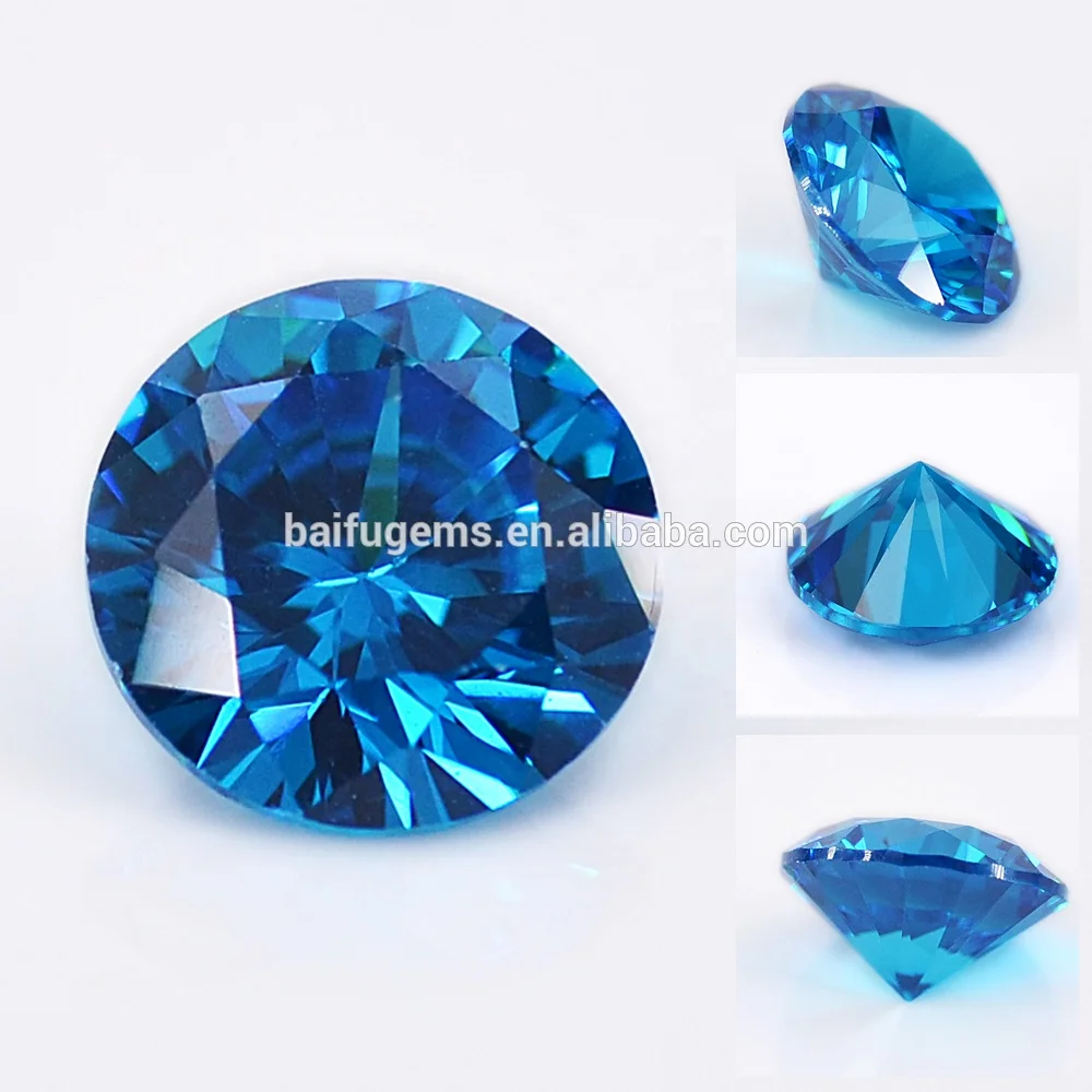 Top quality manufacturer price Hearts and Arrows synthetic diamond dark quamarine cut cubic zirconia for jewelry