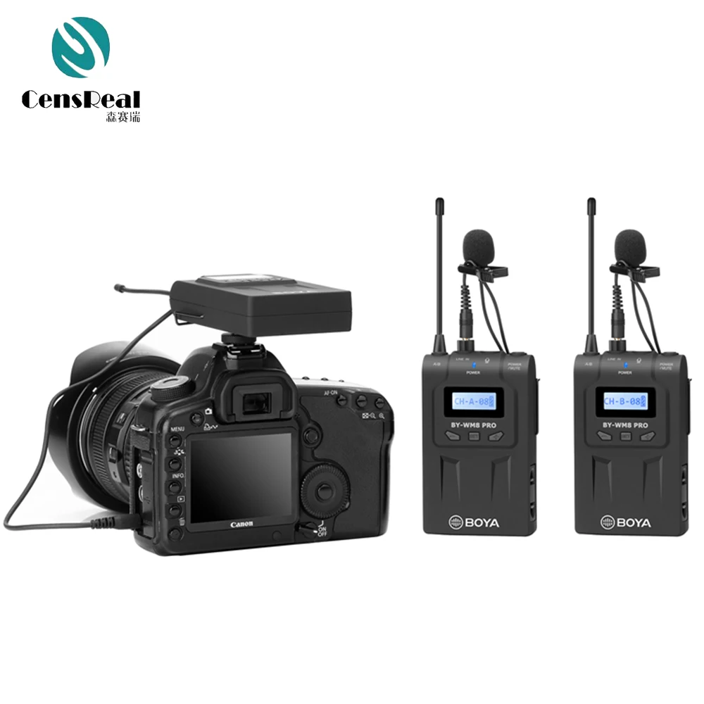  Boya BY-WM8 Pro K1 K2 UHF Двухканальный беспроводной микрофон Система интервью приемник передатчик для iPhone DSLR