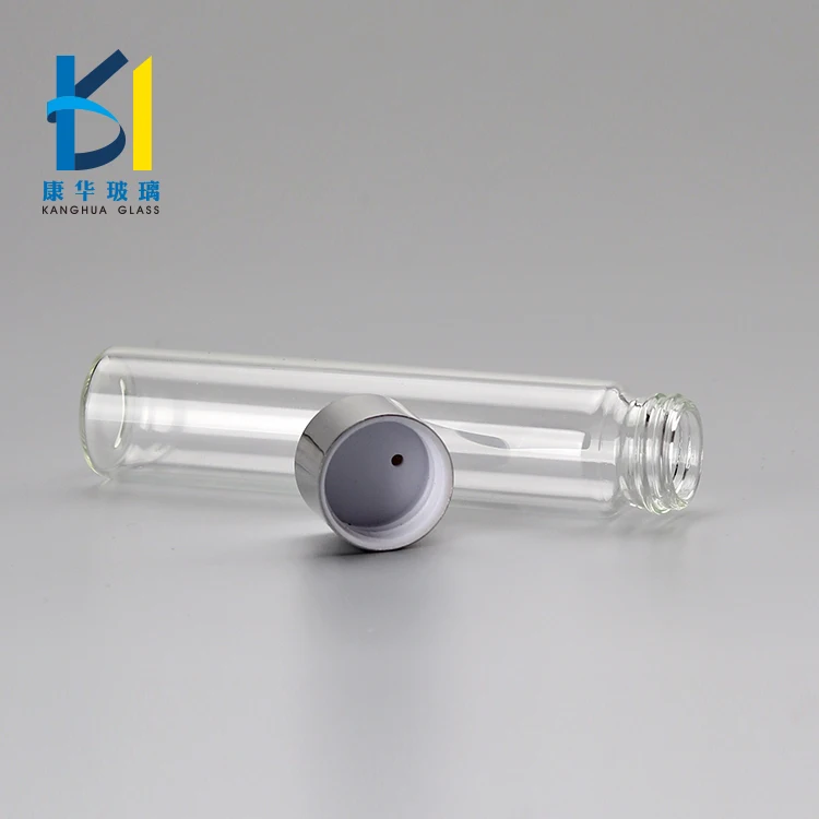 20ml Labeling Flat Bottom Glass Test Tube Bottle With Silver Plastic Screw Cap 5ml 10ml 15ml