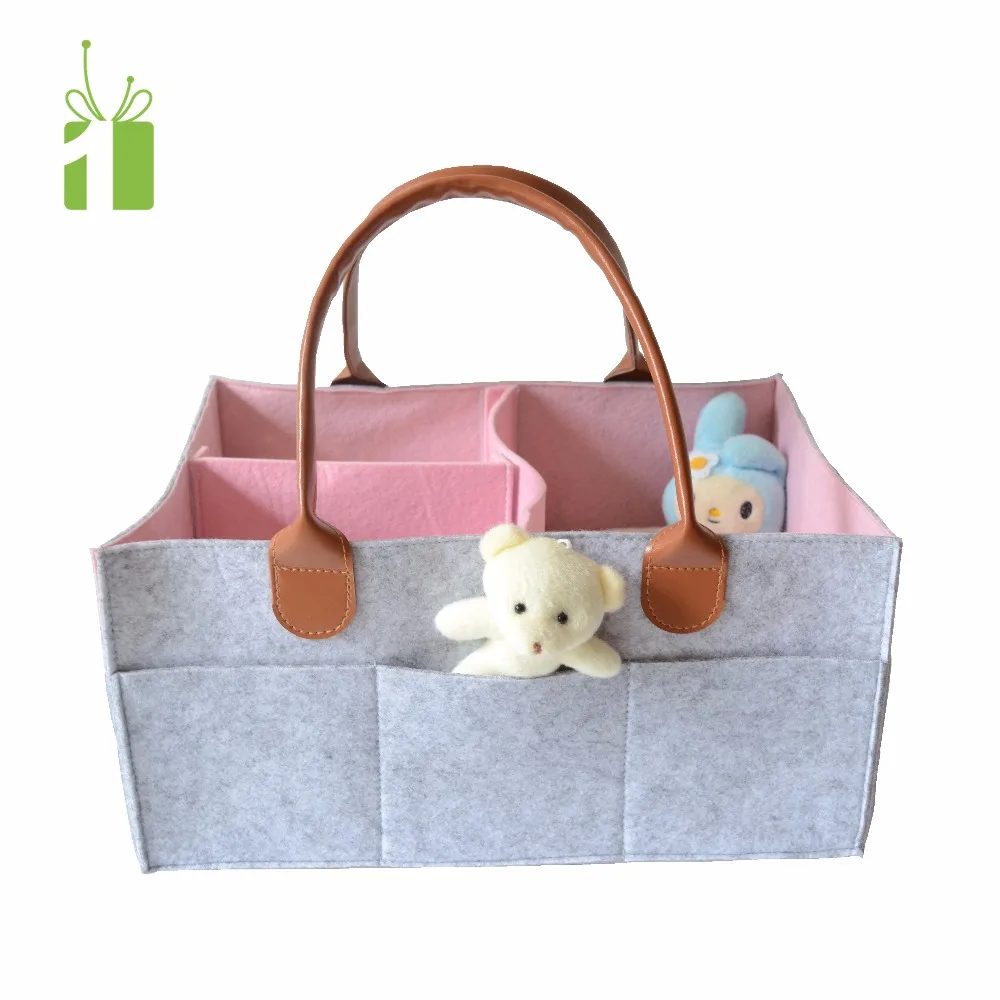 2023 fashion grey polyester cover heine nappy baby love land designer disposable bag felt diaper caddy
