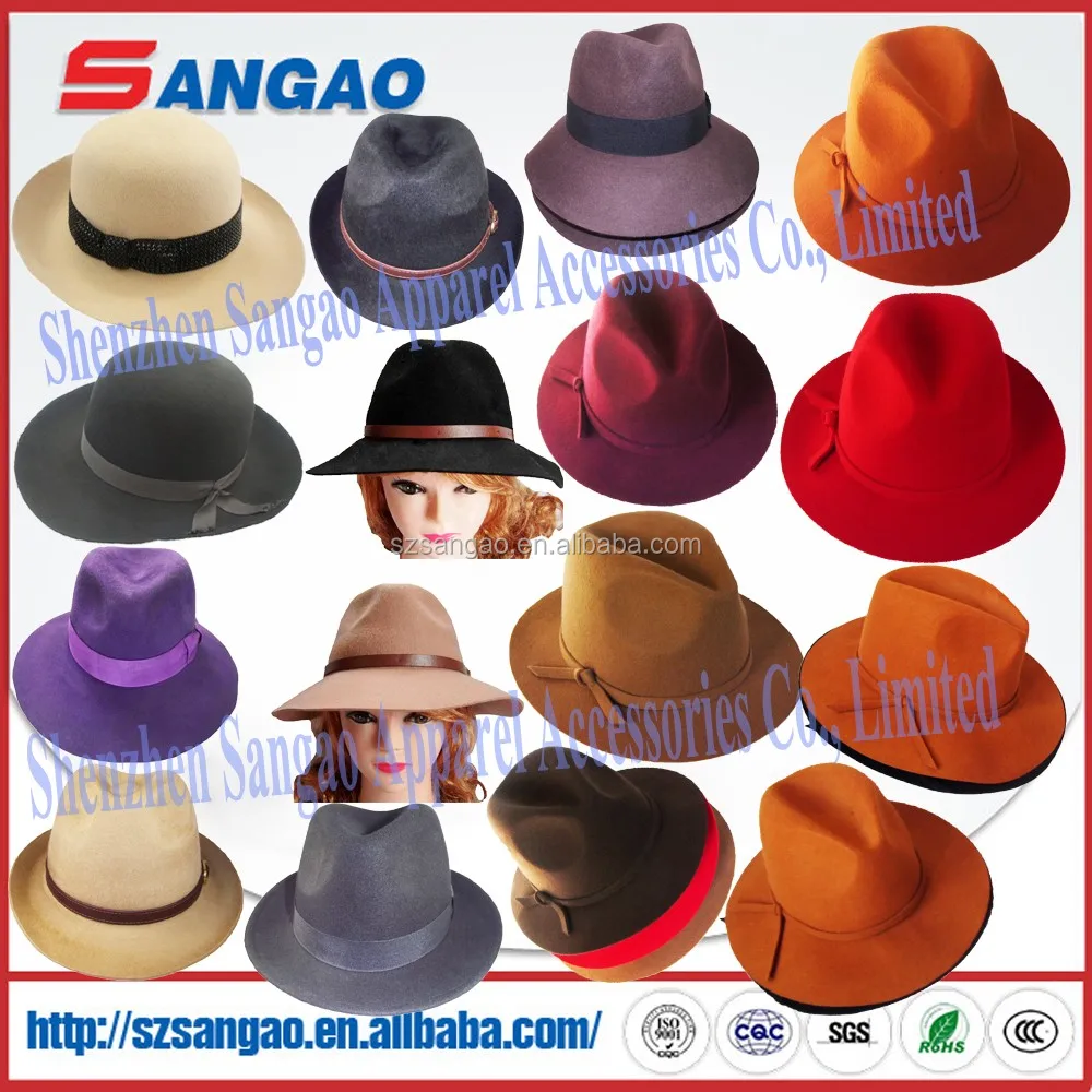 wholesale Perfect long brim caps or wool dress large brim cheap cowboy hat& cap
