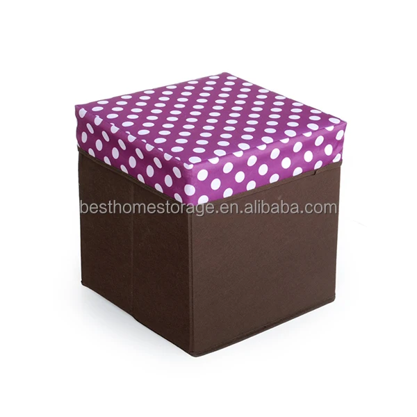 Folding storage stool