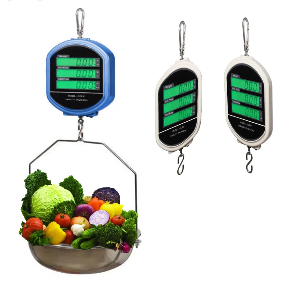 dual sides fish vegetable waterproof commercial high precision weigh 30kg hanging digital electronic price scale with controller