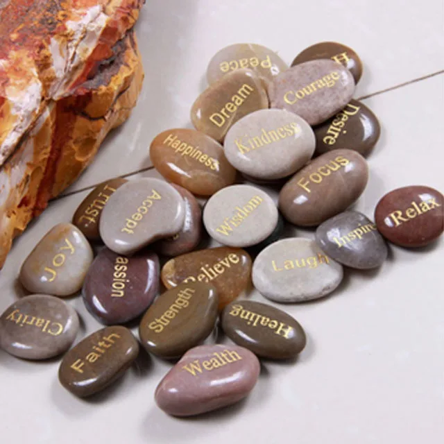 wholesale custom courage inspirational Engraving word stones for gifts