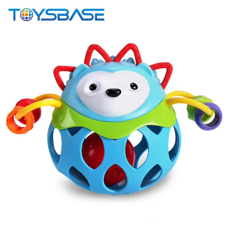 
Eco-Friendly Rubber Baby Music Rattle Toys Soft Silicone Ball 