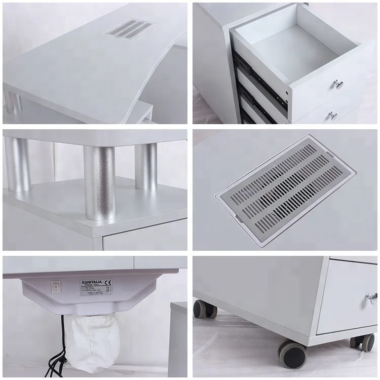 Маникюрный Стол на колесах, принадлежности для дизайна ногтей, современный Маникюрный Стол с вентилятором