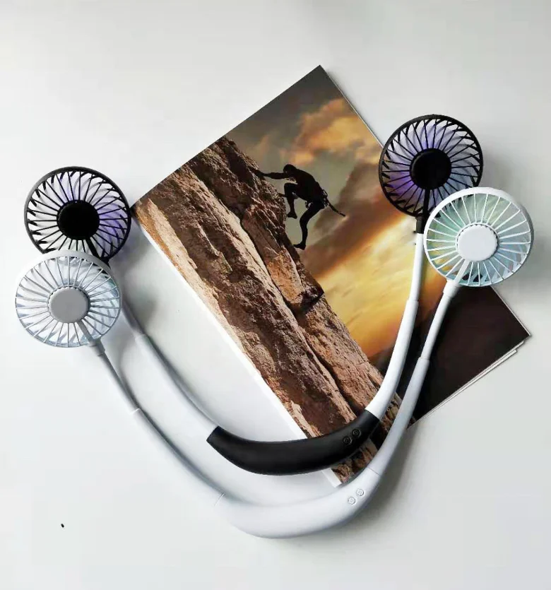 
Colour LED Headband Wearable Fan USB Rechargeable for Outdoor Office Travel Home 