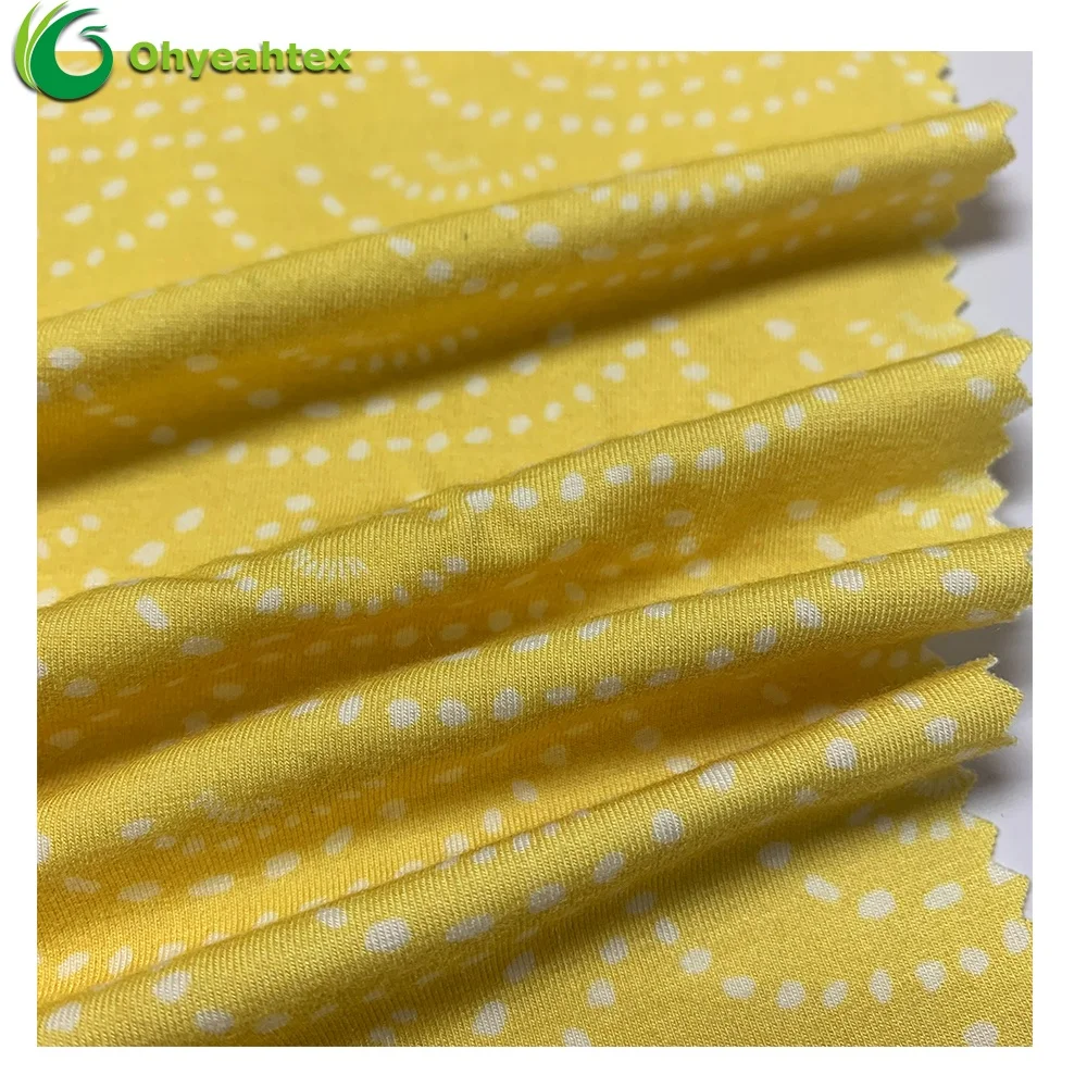 
Eco Custom Print 95 Bamboo 5 Spandex Organic Bamboo Printed Bamboo Jersey Fabric For Swaddle 