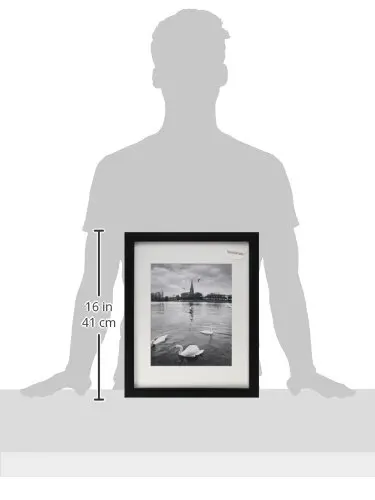 Photo Wood Frame with Mat for 8x10 Picture BLACK