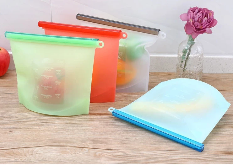 Insulated Plastic Lunch Bag Baggies for Sandwich Food Grade Silicone Bag for Food Storage