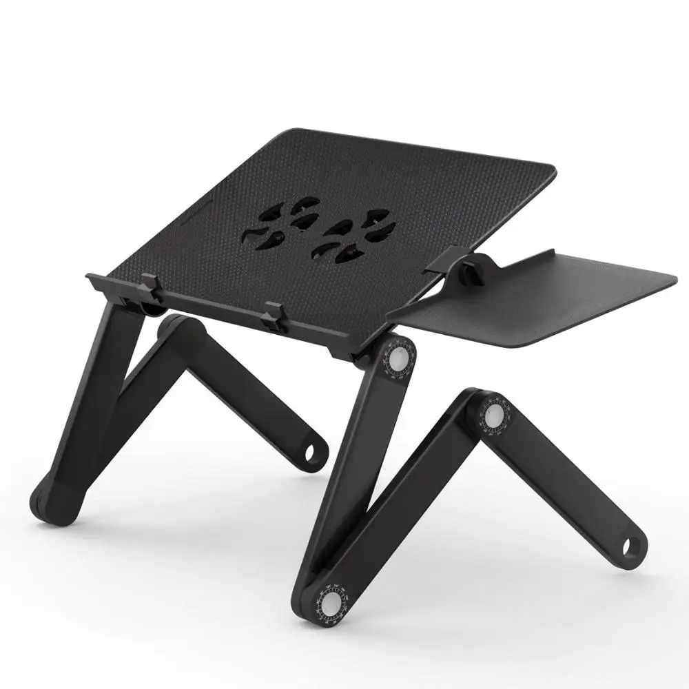 Portable Adjustable Laptop Table Sitting With 2 CPU Cooling Fans And Mouse Pad