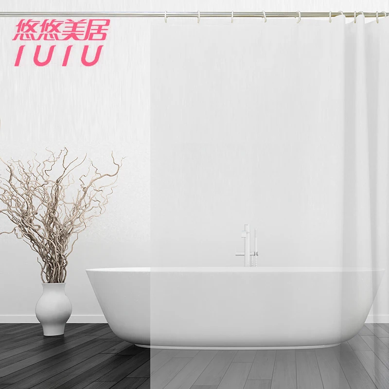 High quality low price shower curtain with solid color
