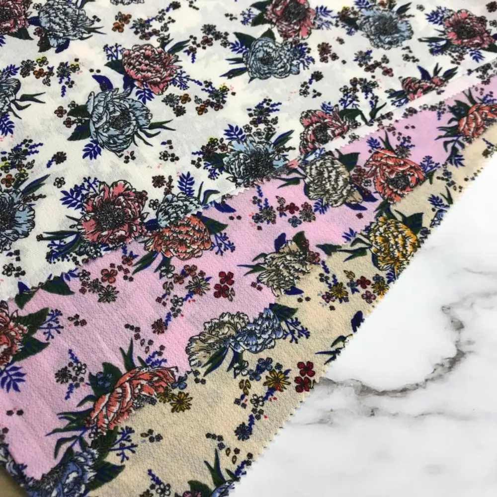 CHINESE STYLE FLOWER PATTERN AND TERYLENE SPANDEX WOVEN FABRIC