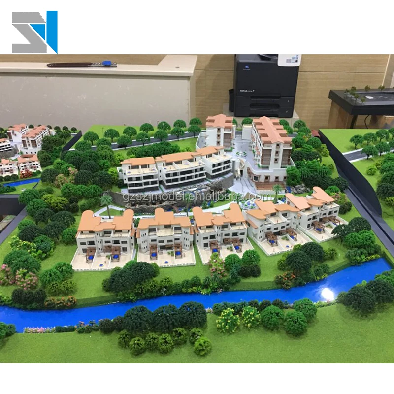 Миниатюрная модель виллы/3D архитектурная модель/масштабная модель со светодиодом