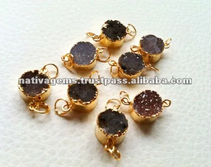 ROUND DRUZY JEWELRY CONNECTORS