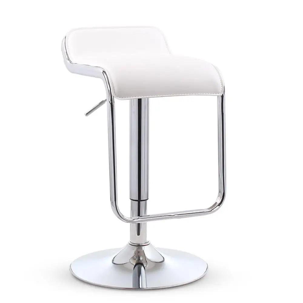 Height Adjustable Backrest Swivel Chair Stainless Steel Dining Chair PU Leather Reception for Kitchen Dining Room