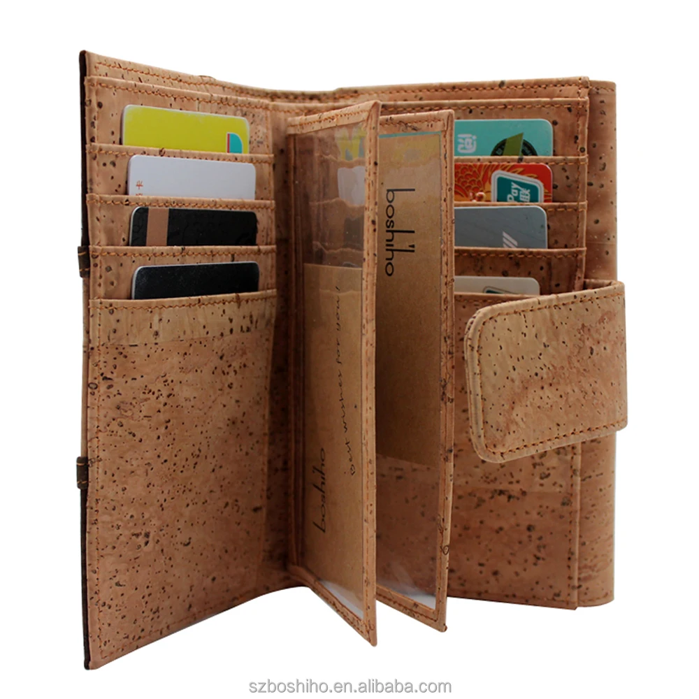 Boshiho wood lattice pattern cork wallet for vegan made of eco-friendly material wallet case for iphone x, for iphone 8,