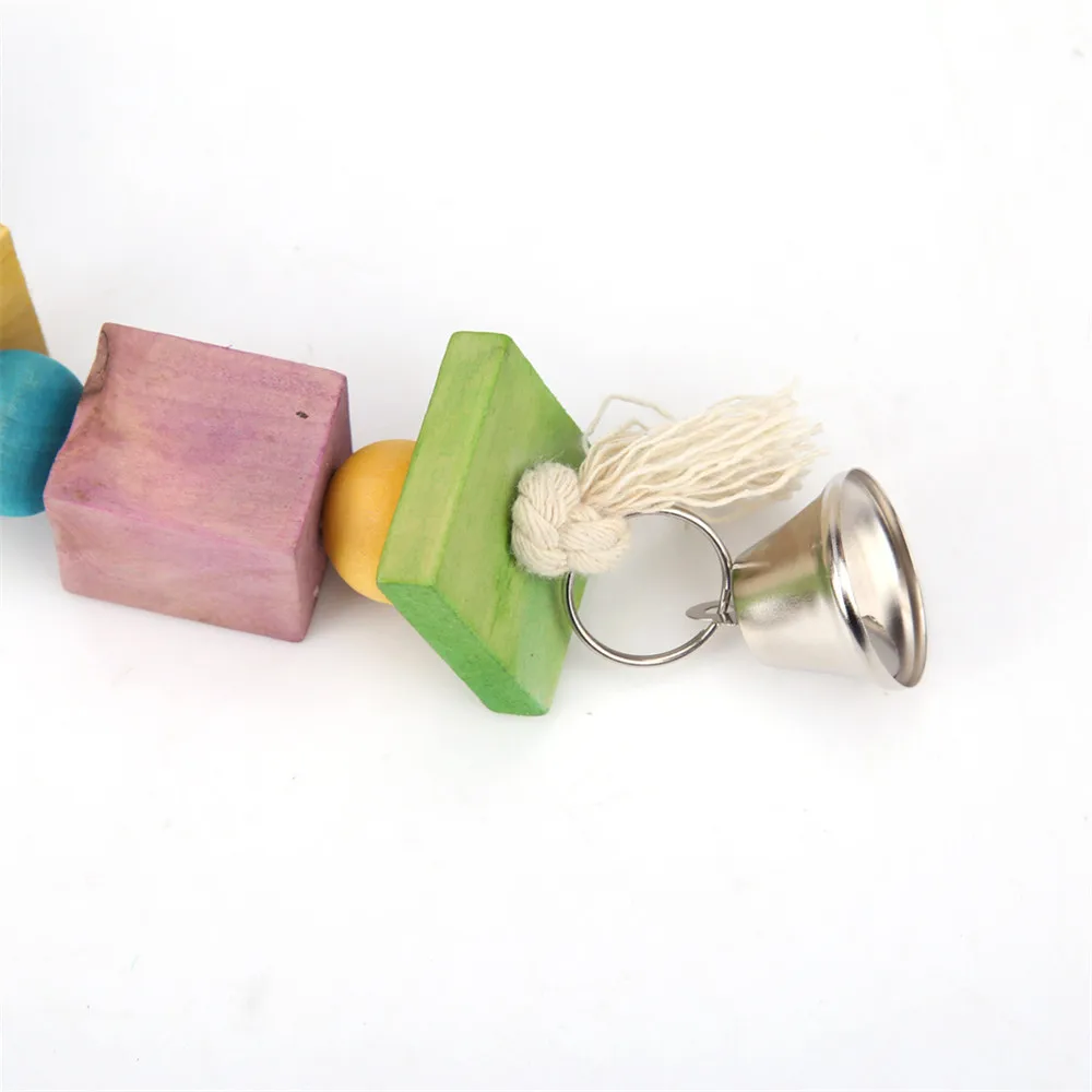 Colorful Wood Bird Hang Swing Toy for Large Parrot