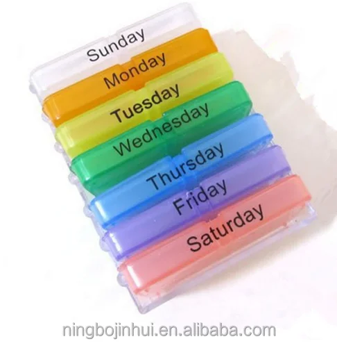 
Useful Medicine Weekly Storage Pill 7 Day Tablet Sorter Box Container Case Organizer Health Care Pill Box Colorful 