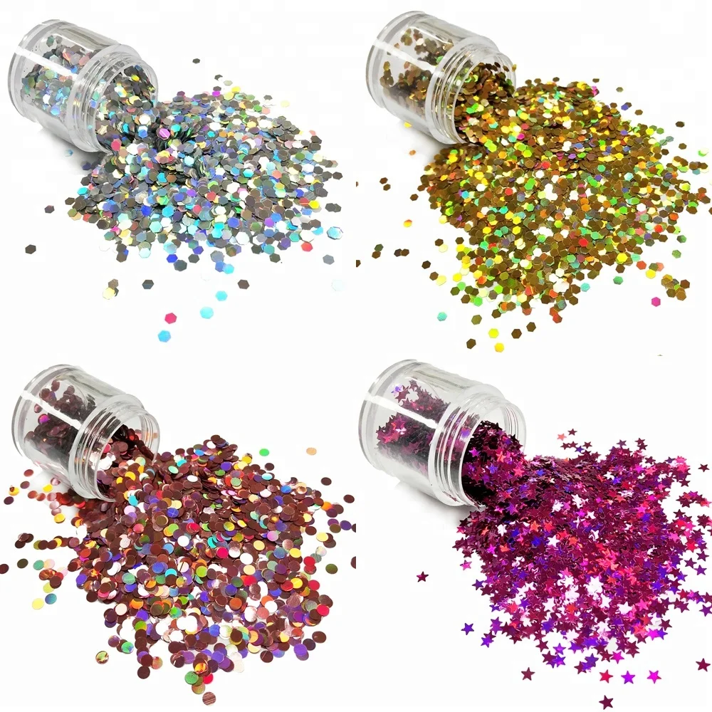 Factory Wholesale polyester holographic glitter Bulk chunky PET eco-friendly glitter for crafts and cosmetic