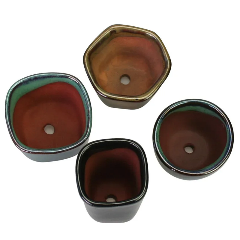 Cheap Mini Glazed Clay Bonsai Pots